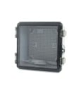 Außenverteilungsbox IP67 aus ABS-Kunststoff mit grauem transparentem Deckel, Abmessungen 15 x 15 x 9 cm, Montageplatte im Packungsinhalt 2
