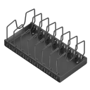 Ausziehbarer Organizer für Töpfe und Pfannen mit Schienen 42 × 21 × 3,5 cm aus Kohlenstoffstahl schwarz für Küchenschränke 9