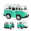 Autíčko retro bus Model klasického mikrobusu s bielou strechou a otváracími bočnými dverami Zliatina kovu a plast ABS Rozmery 10 x 5 x 5,5 cm 3