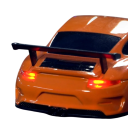 Auto da drift RC 1:43 blu con strisce argento 2.4G 4WD 3,7 V 200mAh 20 m di portata 30 min di guida ricarica USB-C controllo proporzionale con coni 5