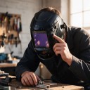 Auto-Darkening Welding Helmet UN9K 4 Sensors Viewing Area 100 x 97 mm True Color Optics 1/1/1/1 For ARC MIG and Plasma 5
