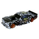 Auto de drift RC 1:43 negro con rayas 2.4G 20 m de alcance 30 min de conducción 3,7 V 200mAh tracción en las cuatro ruedas carga USB-C controladores 2