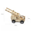 Auto dei pompieri idraulico con scala Costruzione in legno DIY 22 x 15 cm Azionamento con siringhe Giocattolo STEM per bambini dai 6 anni 5