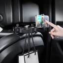 Auto Kopfstützenhalter mit drehbarem Haken und Halterung für das Telefon, universell, ABS Kunststoff, schwarz mit farbigem Rad, praktischer 2