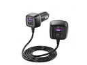 Auto-Ladegerät mit 4 USB-Ports für Vorder- und Rücksitze Schnelles Laden mit Quick Charge 3.0 Leistung 60 W Kabel 1,5 m Clip für die Rückenlehne 1