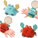 Auto RC con telecomando da polso 2,4 GHz giocattolo per bambini con luci LED mini auto da corsa con granchio blu auto di plastica ricaricabile per bambini da 3 a 12 anni 5