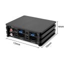 Auto versterker 4-kanaals 60 W x 4 maximaal vermogen 240 W 12 x 10 x 4 cm klasse A/B zwart voor Android autoradio's subwoofers en luidsprekers 3