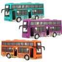 Autobús de dos pisos de vista panorámica Modelo de plástico de autobús urbano Juguete para niños Autobús turístico de dos pisos Regalo 2