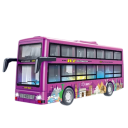 Autocarro turístico de dois andares Modelo de plástico de autocarro urbano Brinquedo para crianças Presente para rapazes e raparigas 5