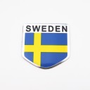 Autocolant 3D cu steagul Suediei pentru fanii Scandinaviei Emblema spațială cu margine argintie Suprafață lucioasă în culorile naționale suedeze 1