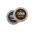 Autocolant 3D pentru mașină cu motivul coroanei Emblemă rotundă din aliaj de zinc cu margine din pietricele Ornament pentru capacul 3