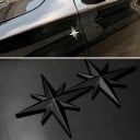 Autocolant 3D pentru mașină, stea cu opt colțuri, emblemă metalică plastică cu margini ascuțite, ornament pentru caroseria mașinii, dimensiune 6