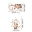 Autocolant de perete 65,7 x 57 cm Leu Zebra și Girafă în balon maro Vinil mat transparent Decorațiune pentru camera copiilor Aplicare ușoară 2