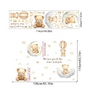 Autocolant pentru perete 135 x 110 cm Ursuleț pe norișor cu lună Vinil mat transparent Decorare delicată pentru camera copiilor Aplicare ușoară 2