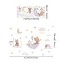 Autocolant pentru perete 87,2 x 59 cm Ursuleț cu iepuraș în umbrelă Decorare transparentă pentru copii din vinil mat Decorare delicată și drăguță 2