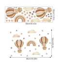 Autocolant pentru perete 98 x 64 cm Urși în baloane maro Decoratiune de perete transparentă din vinil mat Decorare delicată și drăguță a camerei 2