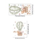 Autocolant pentru perete în camera copiilor 67,2 x 60,08 cm Tigru, maimuță și elefant în balon verde, decoratiune de perete din vinil mat transparent 2