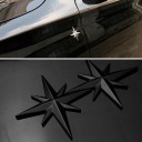 Autocolante 3D para carro estrela de oito pontas Emblema metálico saliente com arestas afiadas Decoração para a carroçaria do carro Dimensão 6