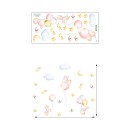 Autocolante de parede 77 x 77 cm Coelhinhos com balões Decoração de parede infantil translúcida em vinil mate Delicada e adorável decoração de quarto 1