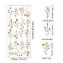 Autocolante de perete flori 60 x 28 cm Vinyl mat transparent Autocolante decorative pentru perete Decorațiune florală Decorațiune interioară 2