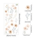 Autocolante pentru perete flori 60 x 28 cm Vinil mat transparent Autocolante decorative pentru perete Decorațiune florală delicată Decorațiune interioară 2