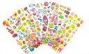 Autocolantes 3D para crianças com guloseimas e delícias Motivos em relevo brilhantes de bolos e gelados Dimensão da folha 21 x 7,5 cm Conjunto de 12 2