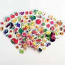 Autocolantes 3D para crianças Imagens em relevo brilhantes em PVC Motivos temáticos de várias formas e tamanhos Conjunto de 6 folhas para colar 6