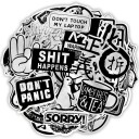 Autocolantes Preto e Branco 50 un 2