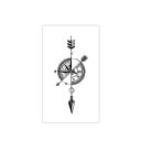 Autocollant de tatouage temporaire étanche Compas et horloges 5 x 8 cm Tatouage durable sur le bras pour hommes et femmes Application simple 1