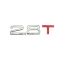Autocollant en métal 3D avec indication de motorisation Emblème avec la lettre T rouge Inscription brillante avec couche adhésive pour le couvercle 7