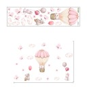 Autocollant mural 113,7 x 75,6 cm Animaux dans un ballon avec des papillons Vinyle mat transparent Grande décoration pour la chambre d'enfant 1