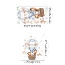 Autocollant mural 65,7 x 57 cm Girafe, Zèbre et Lion dans un ballon bleu Décoration murale translucide en vinyle mat pour la chambre d'enfant 2