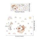 Autocollant mural 81 x 55,3 cm Ourson avec un chien sous un parapluie et un petit lapin Décoration murale enfantine translucide en vinyle 2