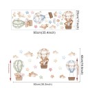 Autocollant mural 92 x 42 cm Animaux dans des ballons volants Vinyle mat transparent Décoration pour la chambre d'enfant Application facile 2