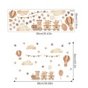 Autocollant mural 98 x 64 cm Oursons dans le train Vinyle mat transparent Décoration pour chambre d'enfant Joli ornement mural 2