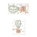 Autocollant mural pour chambre d'enfants 67,2 x 60,08 cm Tigre, singe et éléphant dans un ballon vert décoration murale en vinyle mat transparent 1