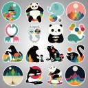 Autocollants animaux 100 pcs E299 5