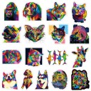 Autocollants animaux colorés 50 pièces 2