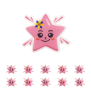Autocollants antidérapants en forme d'étoile pour douche, paquet de 10 pièces, 7,5 x 9 cm, rose, protection contre les glissades dans la baignoire 1