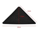 Autocollants antidérapants triangulaires pour tapis, set de 4 pièces, lavables, 15 x 11 x 7,5 cm, noirs, fixation des coins de tapis à la maison 3