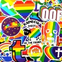 Autocollants arc-en-ciel 50/100 pcs 3