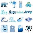 Autocollants bleus 50 pcs E254 3