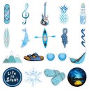 Autocollants bleus 50 pcs E254 4