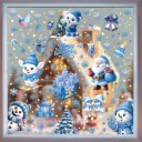 Autocollants de Noël pour fenêtre 20 x 30 cm Autocollants en PVC bleu avec motifs de Noël Flocons de neige et étoiles Différentes tailles Décorations réutilisables 5