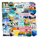 Autocollants de voyage 50 pcs E100 1