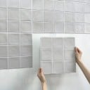 Autocollants décoratifs en carreaux pour mur 30 x 30 cm PVC effet 3D 10 pièces autocollants de revêtement pour cuisine salle de bain 2