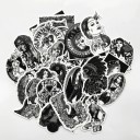 Autocollants en noir et blanc femmes 68 pcs 2