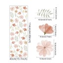 Autocollants muraux fleurs 114 x 40 cm Vinyle mat transparent Autocollants décoratifs pour mur Décoration florale Décoration intérieure 2