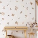Autocollants muraux fleurs 60 x 30 cm Vinyle mat transparent Décoration florale délicate pour l'intérieur Application facile Ensemble de décorations 1