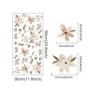 Autocollants muraux fleurs 60 x 30 cm Vinyle mat transparent Décoration florale délicate pour l'intérieur Application facile Ensemble de décorations 2